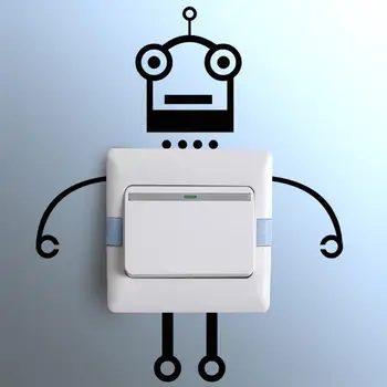

Cartoon robot home decoration switch stickers wall decoration wall stickers computer stickers polyethylene material J30