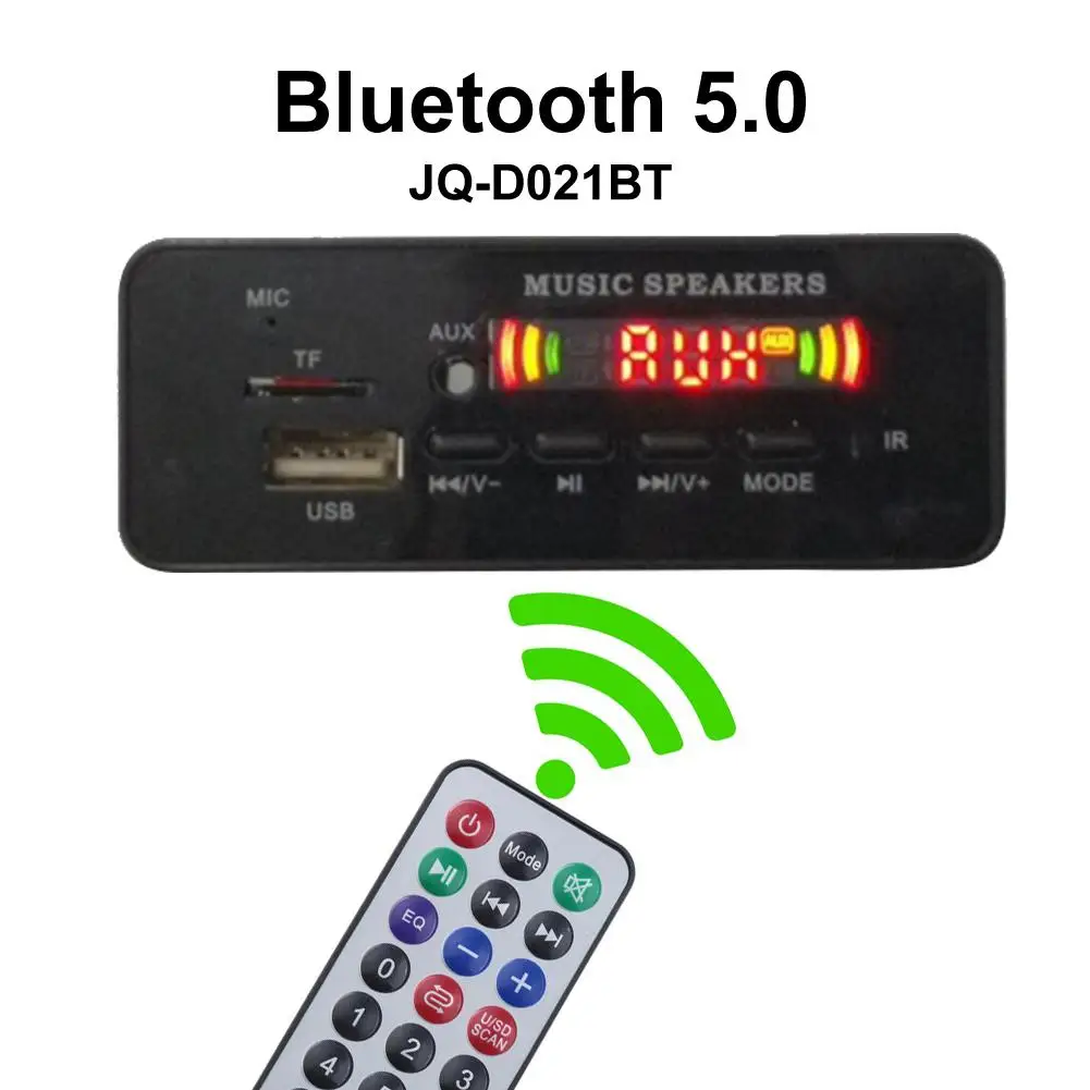 Цветной экран 12 в MP3 WMA беспроводной Bluetooth 5,0 декодер плата аудио модуль USB FM TF радио AUX вход без усилителя для автомобиля