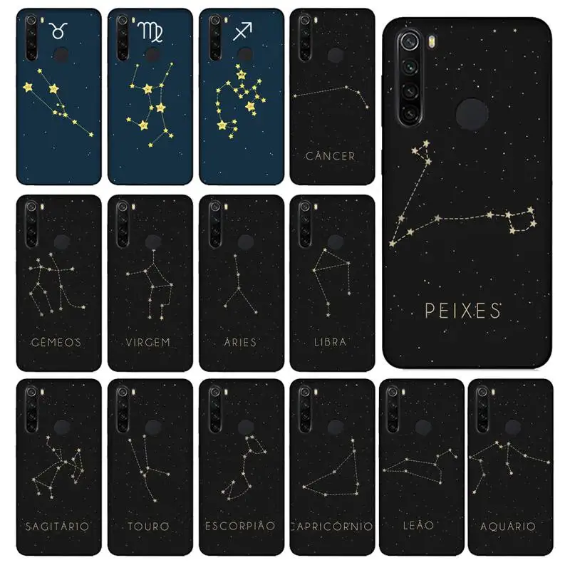 Мягкий черный телефонный чехол Yinuoda с 12 созвездиями зодиака для Xiaomi Redmi 5A 6 6A 7 7A Note 8