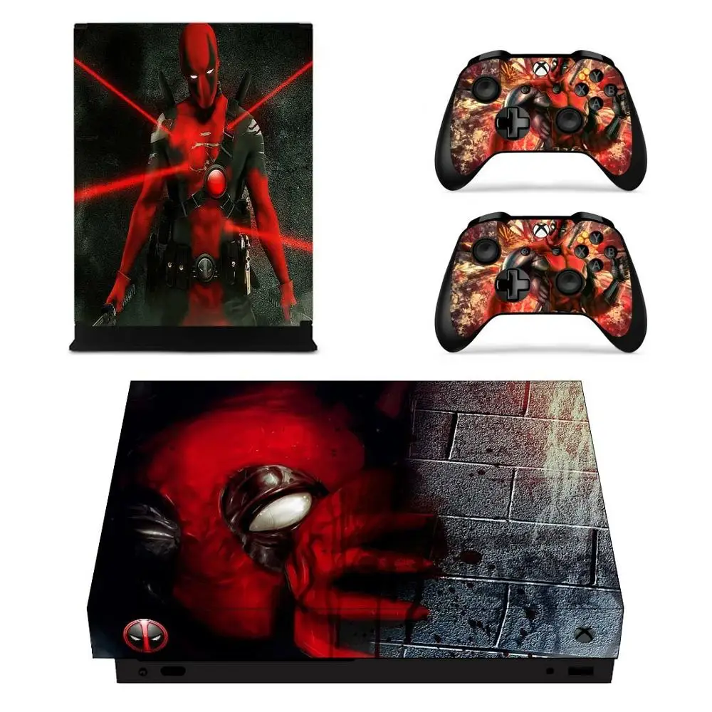 Deadpool виниловые наклейки для кожи, наклейки для xbox one x, наклейки s Pegatinas Adesivo для xbox one x консоли и двух контроллеров