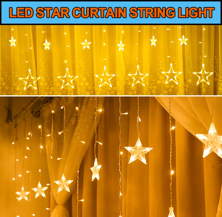 Generic Christmas Fairy Lights Festoon Led String Lights Star Garland
