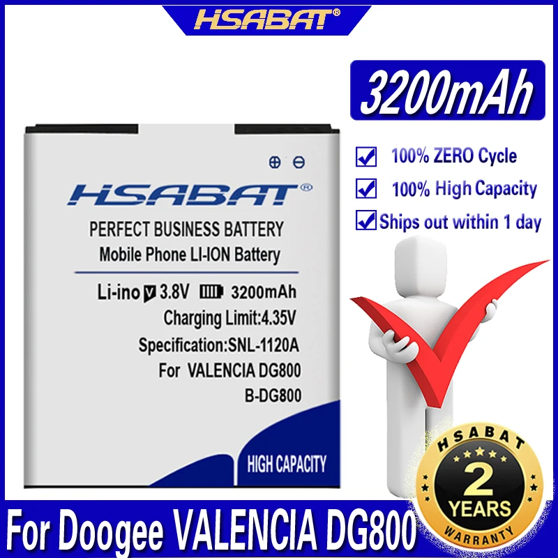 HSABAT 100% новый 3200 мАч B-DG800 Аккумулятор Для DOOGEE DG800 Doogee VALENCIA | Мобильные телефоны и
