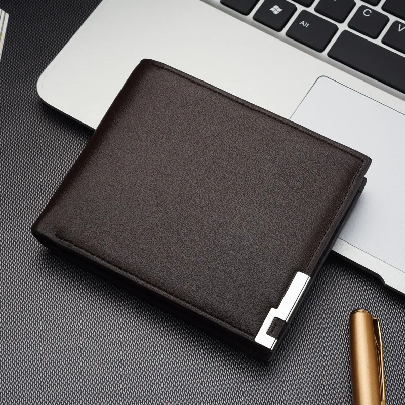 

Factory Wholesale Men's Short Wallet Men's Business Cross Wallet New Korean-Style Student Wallet Supply