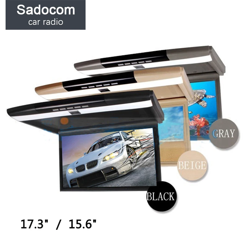 Автомобильный монитор с откидной крышкой цветной TFT ЖК дисплей 17 3/15 6 дюйма 12 В ~ 24