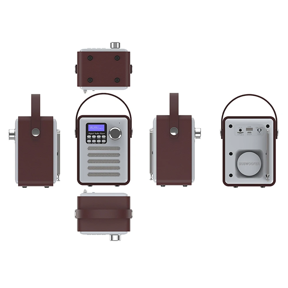 DAB Bluetooth ретро аудио плеер цифровой радио USB громкой связи ЖК-дисплей FM приемник портативный Перезаряжаемый стерео Дерево MP3