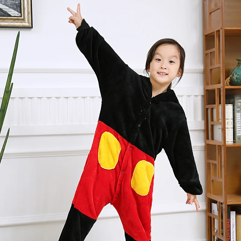 Пижама с Минни Маус зимняя Фланелевая Kigurumi для взрослых и детей ночная рубашка