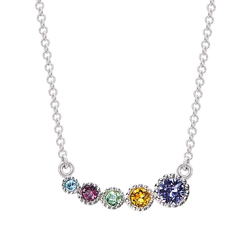 Warme Farben, 925, Серебряное колье для женщин, новая мода, цветной кристалл, подвеска, ожерелье, ювелирное изделие, колье, ожерелье, подарок для женщин