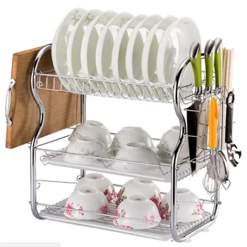 

New 3 Layer Stainless Steel Cutlery Stand Shelf Cutlery Dish Rack Kitchen Dish Storage Rack Drain Storage Rack Knife Holder New