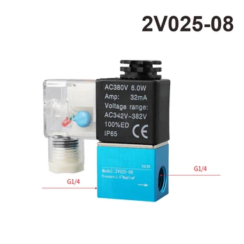 

Pneumatic valve 2V025-08 two-position two-way solenoid valve AC220V coil control valve directional valve DC24V/12V