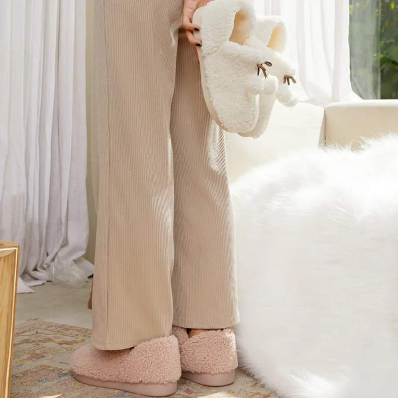 

Korean-style Cotton Slippers WOMEN'S Bag with Hight-top Cute Plush Thick Warm Shoes Anti-slip Shoes Winter Couples Cotton-padded