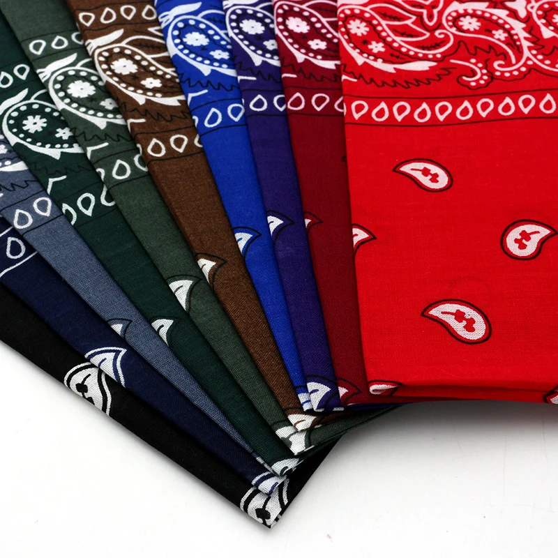Hip Hop Cotton Basic Paisley Printed Bandana Men/Women/Dog Various Color Square Scarf Outdoor Sports Cycling Mask Headband printed scarf square scarf