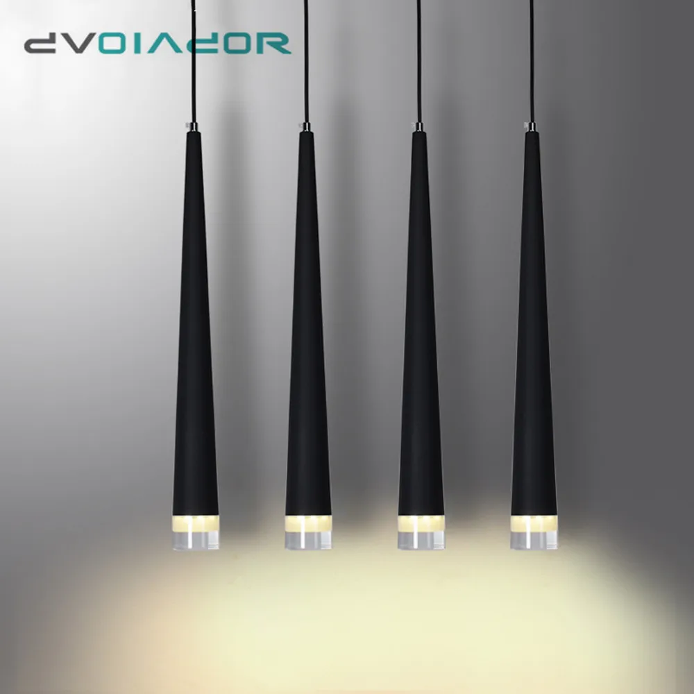 

Led Lamp Pendant Lights Crystal Long Tube Hanging Kitchen Light Fixtures Industrial Light Pendant Dinning Room Office Lighting