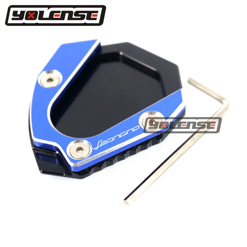 Blue Аксессуары для мотоциклов CNC алюминиевая Подножка для ног боковая подставка расширение опорная пластина Накладка для Benelli leoncino 500 leoncino500 - Цвет: Blue