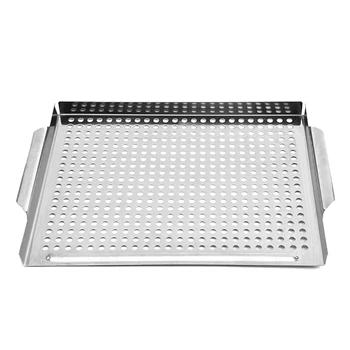 

NEW-2 Pack Grill Basket Set,Heavy Duty Stainless Steel Grilling Accessories,for Vegetable, Kabob, Shrimp and More Bbq Tools