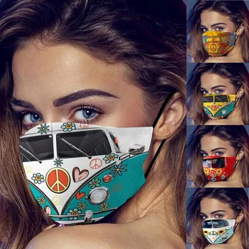 

5pc Face Mask Adult Unisex Car Printed Mondkapjes Mouth Caps Breathable Mondmaskers Wasbaar Mascarillas Reusable Cotton Маска