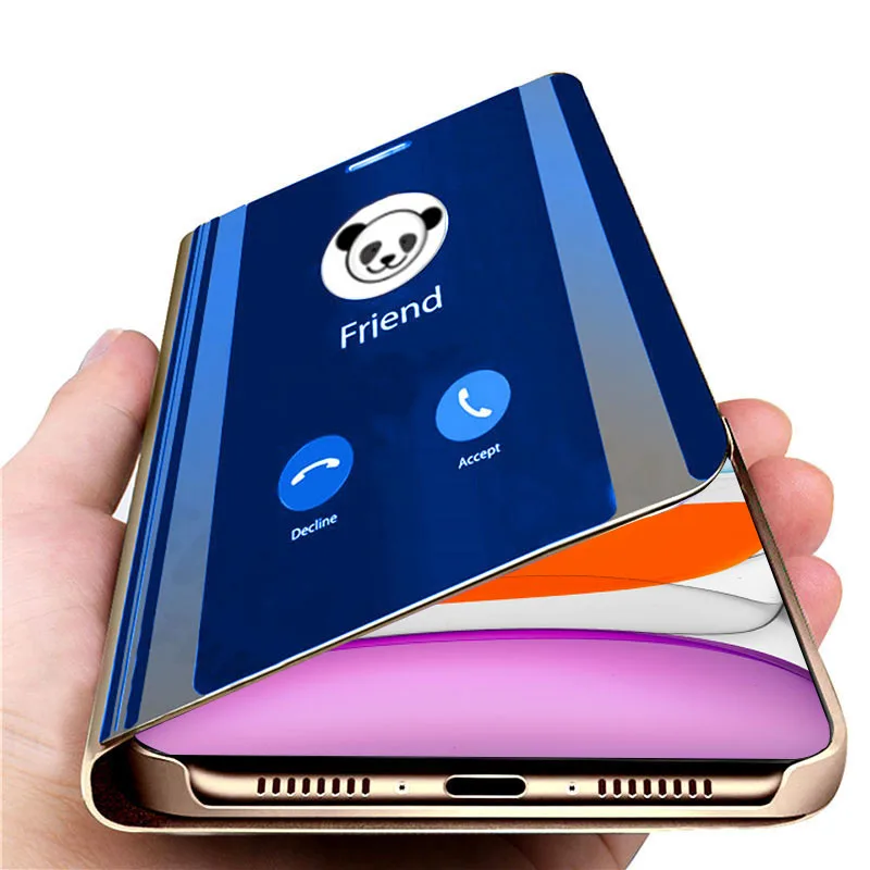 For iPhone 11 Pro Max Smart Mirror Stand View Fashion Phone Case Protective case For iPhone11 Pro support Flip cover Coque Shell