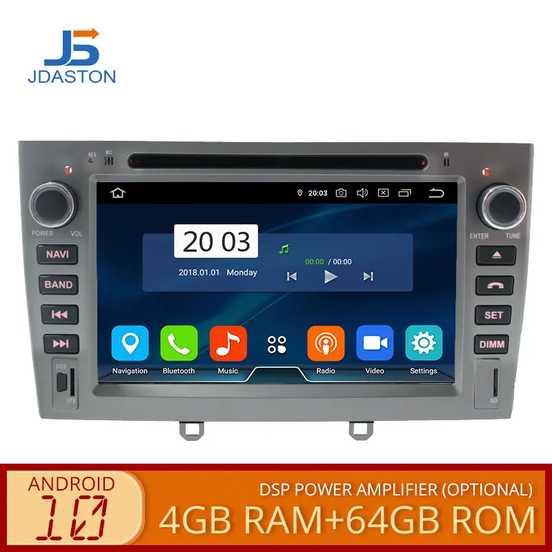 Автомобильный DVD плеер JDASTON Android 10 для PEUGEOT 408/308/308SW WIFI мультимедийный GPS навигатор 2