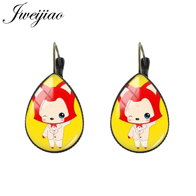 AL67 JWEIJIAO милые девушки серьги слеза капли воды, клипсы для ушей в форме античный бронзовый очаровательный Стекло мультфильм ювелирные изделия для вечерние подарок AL50 - Окраска металла: AL67