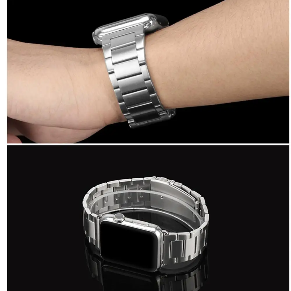2 шт. ремешок для Apple watch band 44 мм 40 мм iWatch band 42 мм 38 мм браслет из нержавеющей стали+ Миланская петля Apple watch 4 3 2 1 42