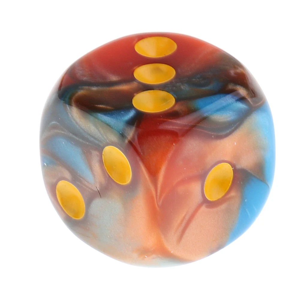 30 Pieces Acrylic 6-sided Spot Dice D6 w/ Iron Box for Party Bar Table Board Game