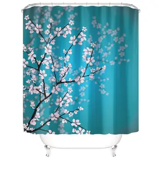 

Anti-mildew Waterproof Shower Curtain Washable Printing Flower Nordic Design Bathroom Decor Cortina Bathroom Products BE50SD