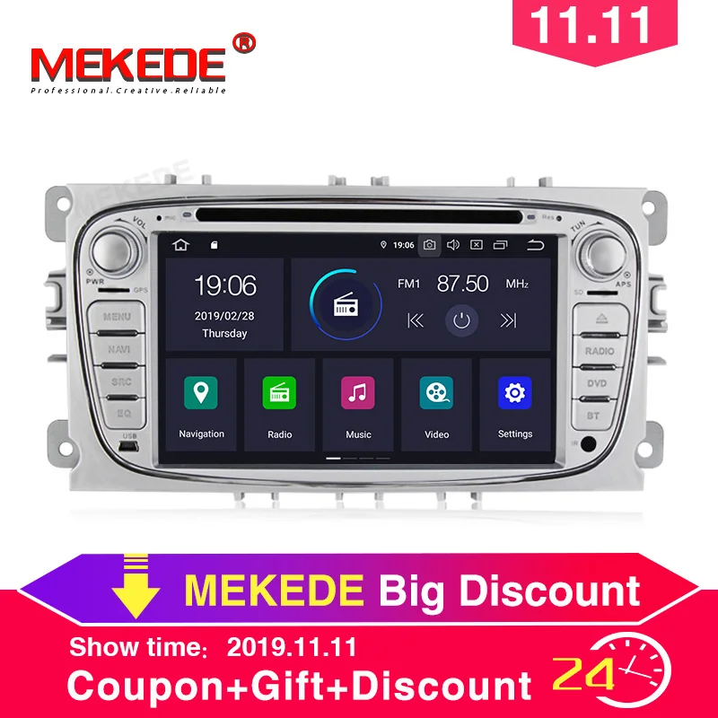 MEKEDE 2Din Android9.0 4 + 64G IPS экран DSP автомобильные аксессуары dvd плеер для FORD/Focus/Mondeo/S MAX/C