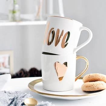 

Ceramic Coffee Cup Couples Heart Phnom Penh Mug Office Breakfast Oat Glass funny mugs cute mugs tazas de ceramica creativas