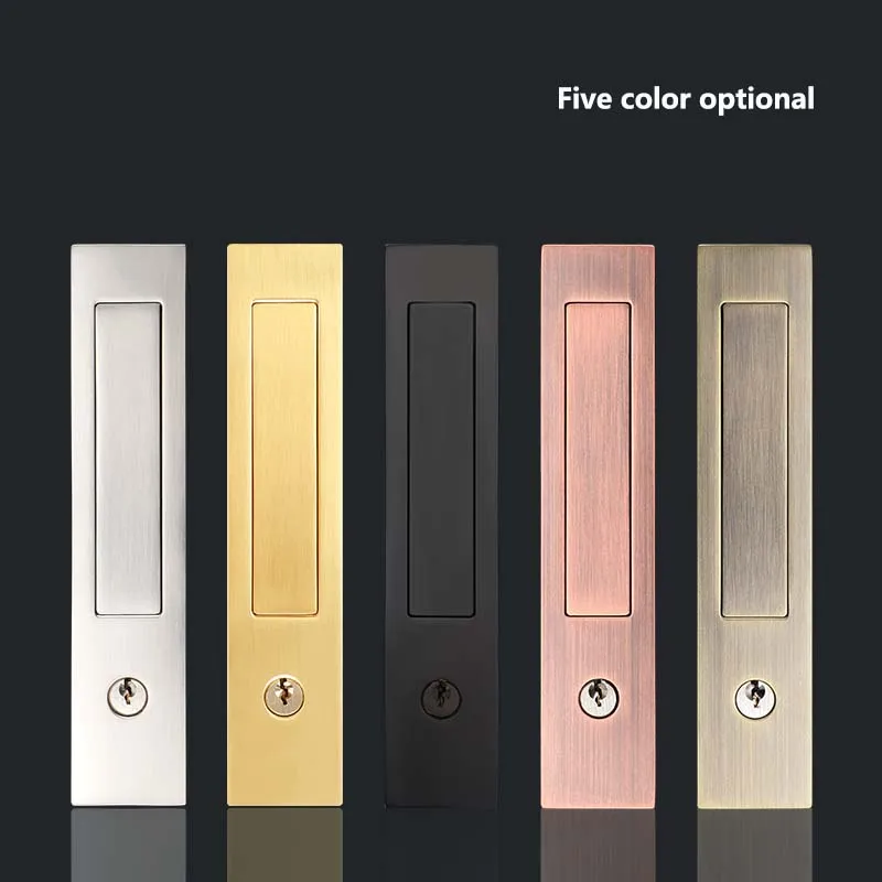 New sliding door lock, sliding door, wooden door, bathroom, bedroom, double-sided spring embedded folding door hook clasps