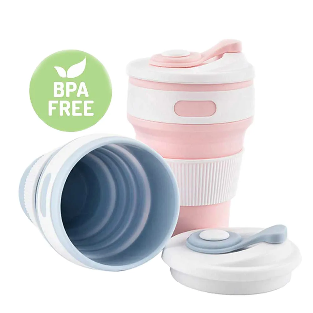 

New Folding Silicone Cup Portable Silicone Telescopic Drinking Collapsible Coffee Cup Multi-function Foldable Silica Mug Travel