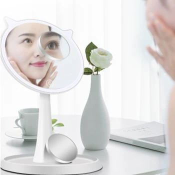

Cosmetic Mirror with Lamp Press Screen Switch, 90-Degree Rotation, Portable Cosmetic Lighting Mirror, LED Cosmetic Mirror 10X Ma