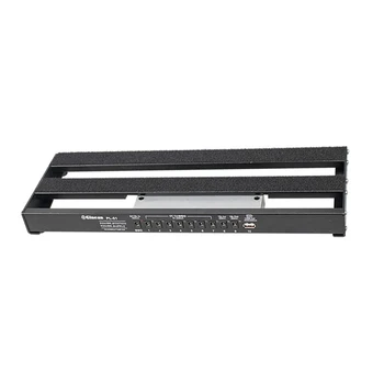 

NEW-Black Aluminum Pedalboard Diy Guitar Bass Pedal Board with ic Tape Cable Cord Straps