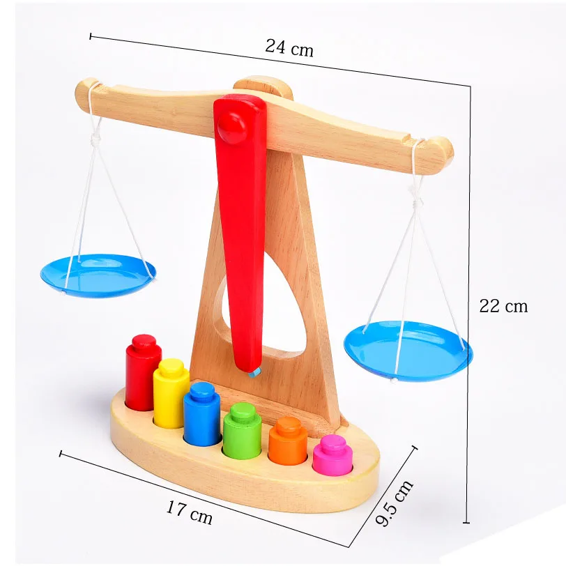 Горячие деревянные весы набор детские Монтессори обучающие игрушки для математики детский сад Взвешивание математические игрушки для детей