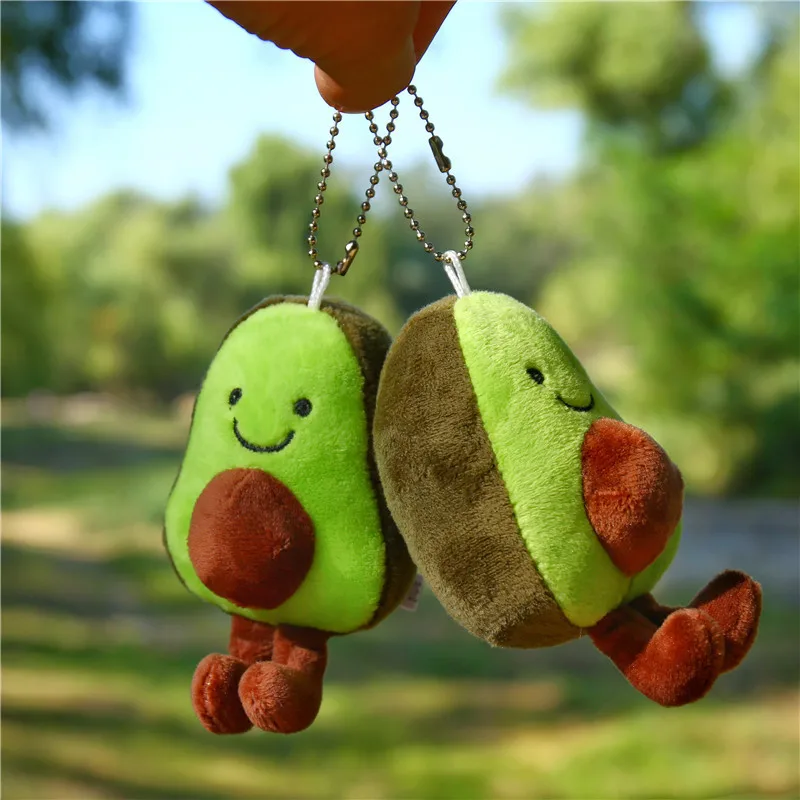 Cute Avocado Keychain Fruit Stuffed Plush Toy Filled Doll Key ring Children Gift 