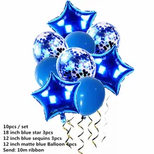  10pcs Gold  Air Balloons  Birthday Star Foil Baloon Helium Birthday Party Decorations Kids Adults Balls Silver Blue ball Globos 