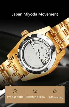 AESOP Gold Luxury Women Japan Movement Mechanical Automatic Watch Ladies Stainless Steel Sapphire Female Clock Relogios Feminino 5