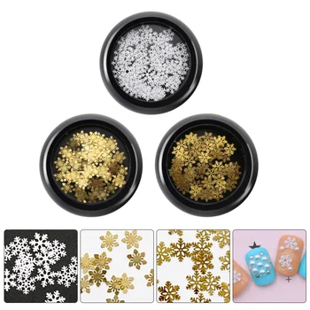 

3 Boxes Snowflakes Nail Art Decorations Manicure Charms Snowflake Nail Stickers