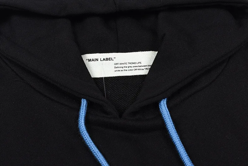 19SS OFF-WHITE OW Explosion краска стрелка цветная линия с капюшоном Мужская Пара Толстовка
