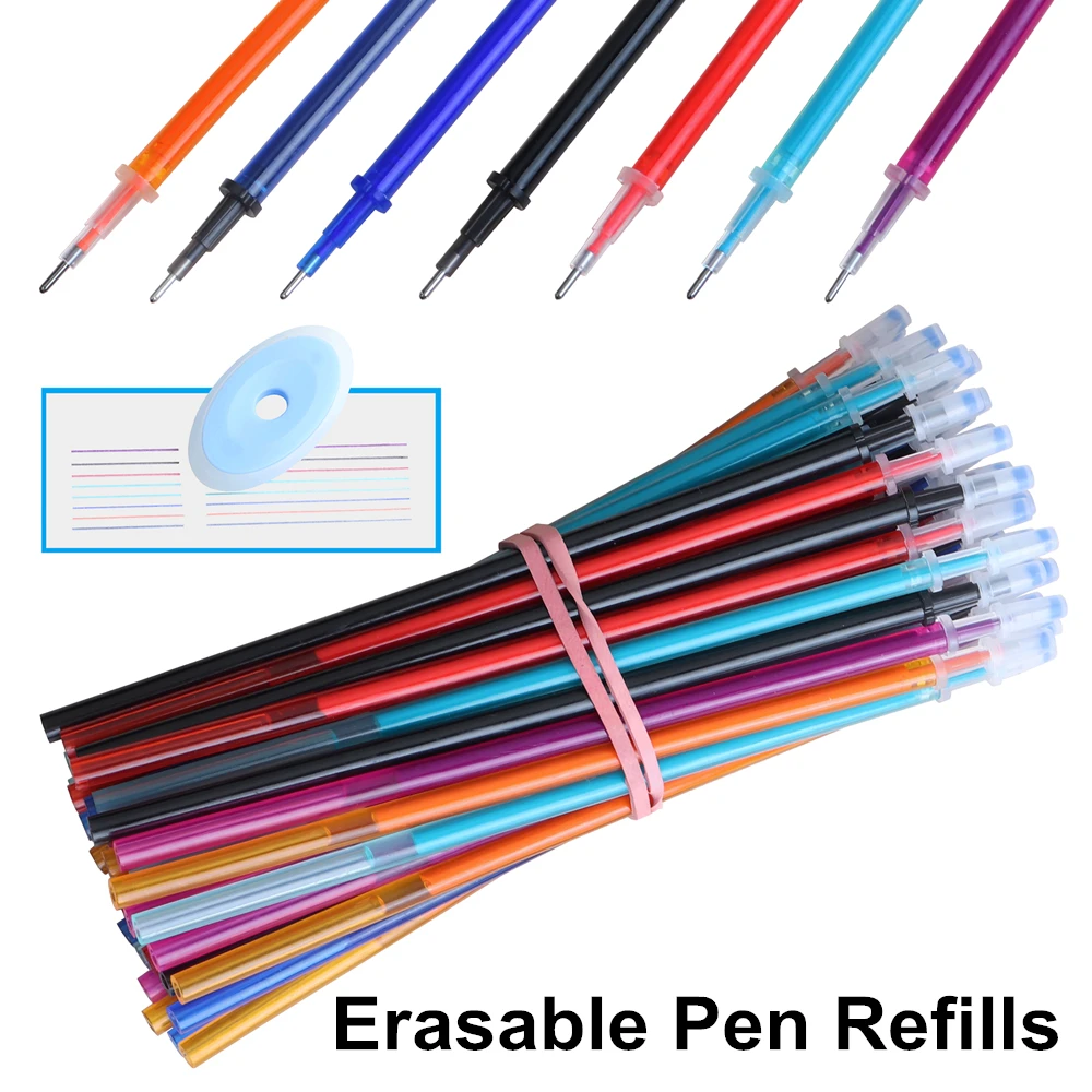 Pen Refill Erasable Pen Refills Gel Pen Refills Writing 0.5mm Erasable Pen Refills Rod Blue Ink Washable Handle For School Stationery Office Gel Refill 60Pcs/Set