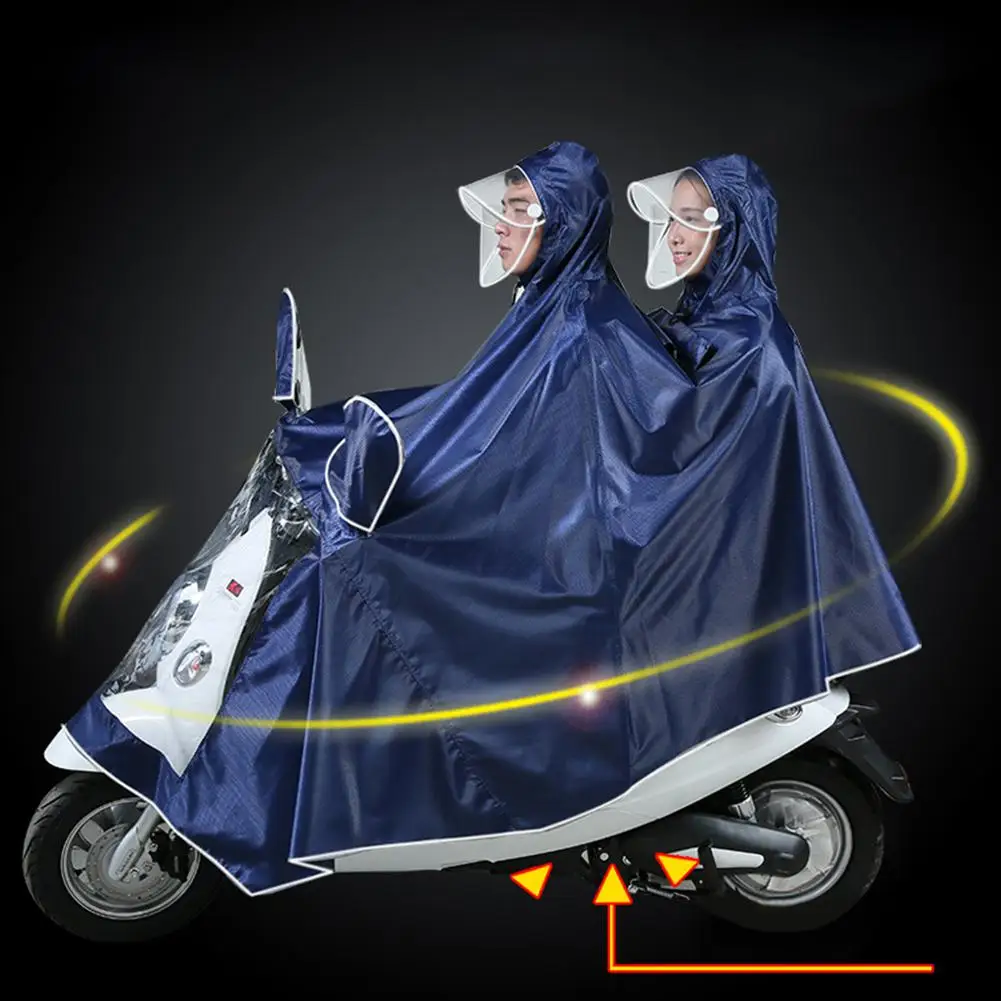 Navy 5XL Double Открытый велосипед мотоцикл наездник плащ Двойные люди пончо утолщение Модное пончо 5XL дождевик - Цвет: Navy 5XL Double