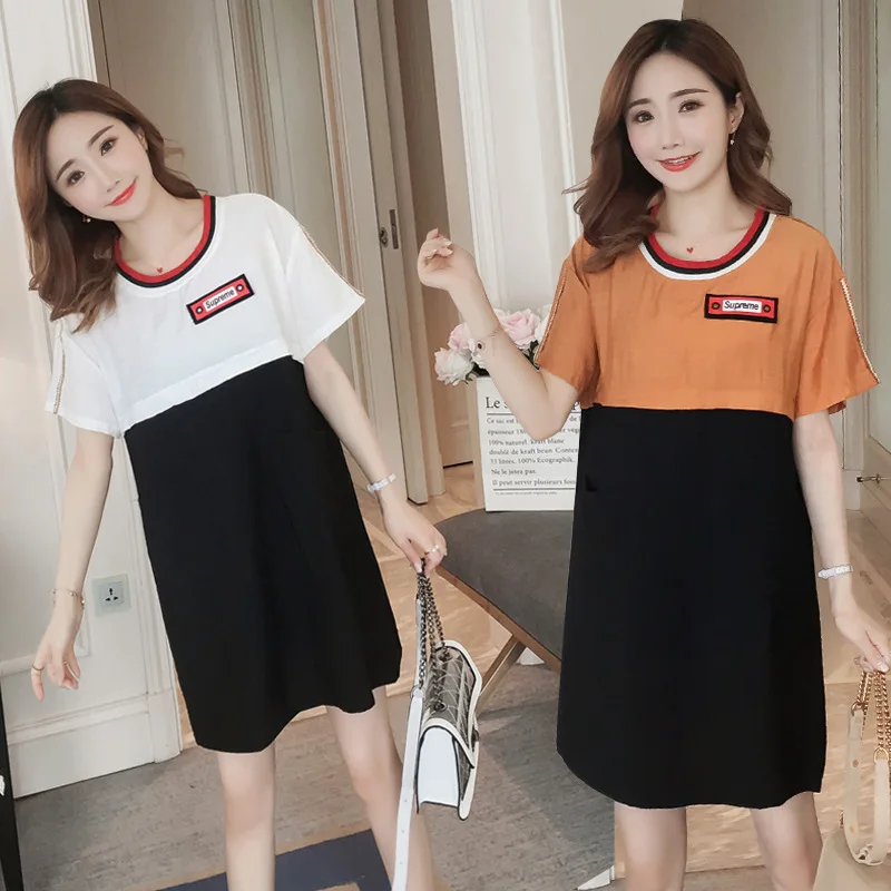 

Maternity Clothes 2019 Summer New Products Nursing Loose And Plus-sized Mixed Colors Cotton Linen Medium-length Dress
