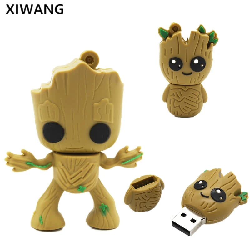 Usb флеш-накопитель 2,0 Marvel, супер герой, дерево, человек, Грут, флеш-накопитель 32 ГБ, 4 ГБ, 8 ГБ, 16 ГБ, 64 ГБ, флеш-память, переносной usb-накопитель, 128 ГБ, usb флешка в подарок