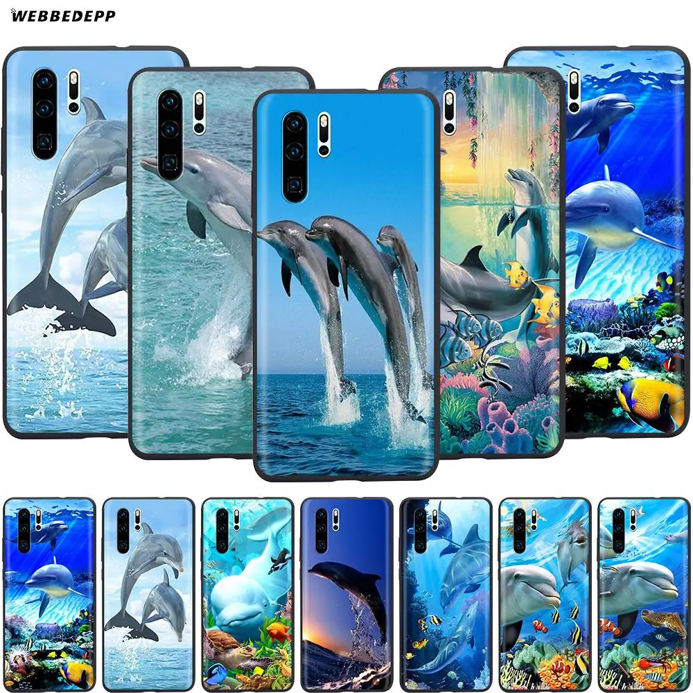 Webbedepp чехол с изображением дельфина танца прыжков для Huawei Honor 6A 7A 7C 7X 8 8X 8C 9 9X 10 20 Lite