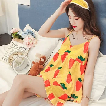 

Women Pajamas Set Sexy Spaghetti Strap Print Sleepwear Two-piece Home Service