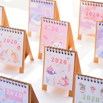 

2020 Cartoon Unicorn Cactus Cherry Cat Desk Calendar Mini Memo planner Plan To Do List Daily Note Desktop Calendars weekly