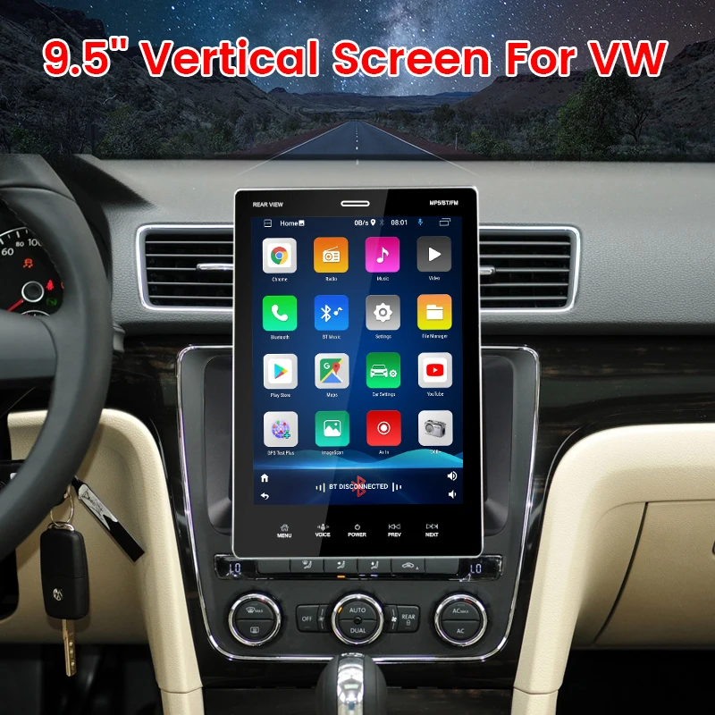 Автомагнитола 2DIN 9 5 дюйма с поворотным экраном Тесла Android для VW/Volkswagen Golf Passat Skoda Seat