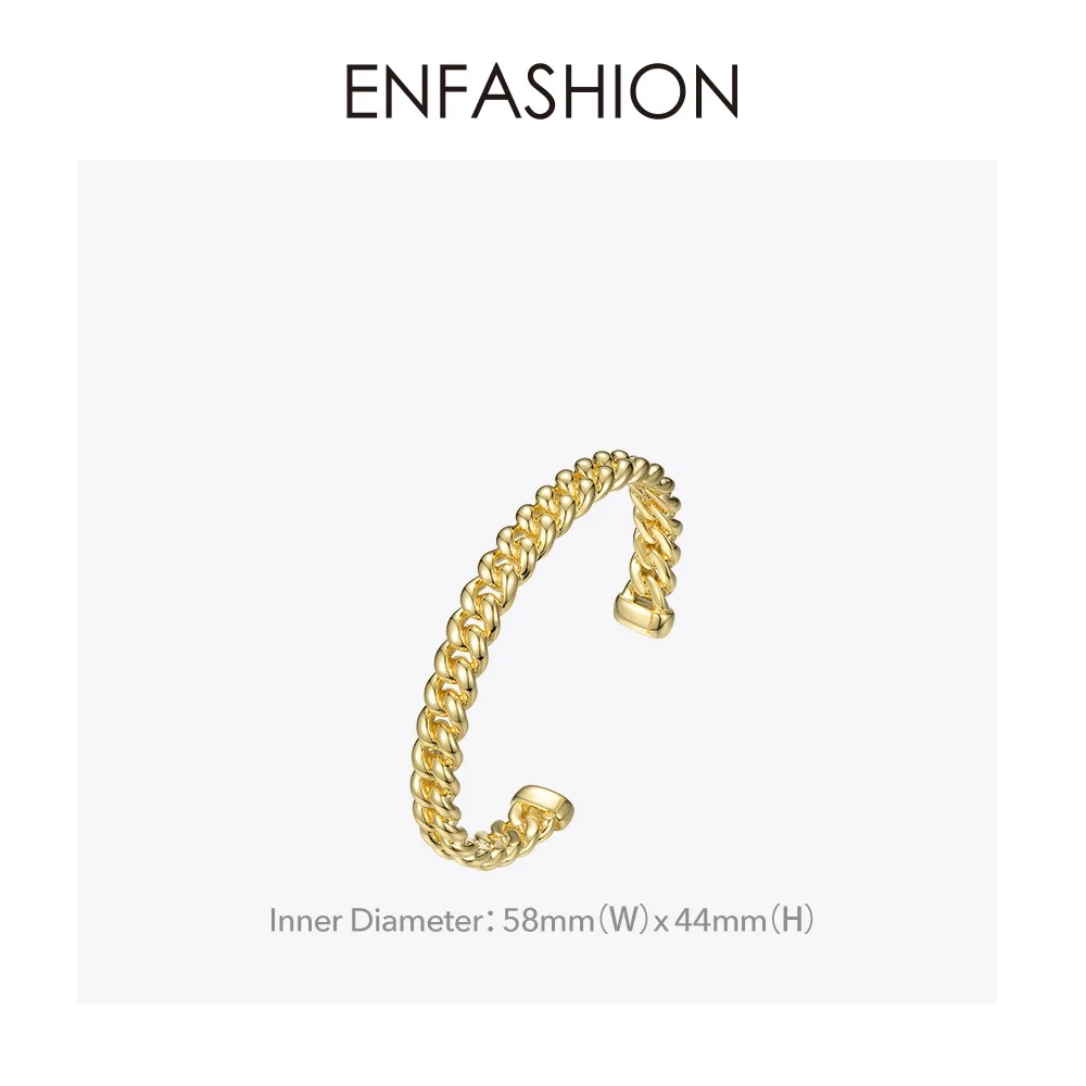 ENFASHION панк звенья цепи манжеты браслеты для женщин аксессуары золотой цвет браслет Браслет Модные Ювелирные изделия Подарки B192018