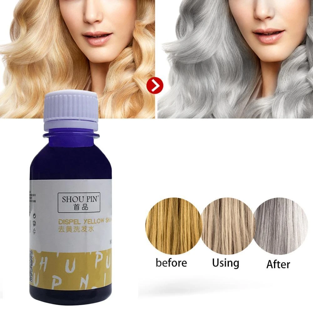 100ml No Yellow Shampoo Purple Shampoo Toner For Silver Gray Dye Color Bleached Protecting Brassy Yellow Hair Anti Blonde R F3i6 Shampoos Aliexpress