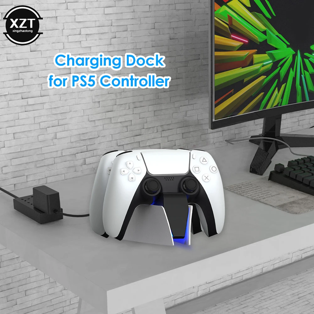 Dual Fast Charger for PS5 Wireless Controller USB/Type C Charging Dock Cradle Station for Sony PlayStation 5 Joystick Gamepad