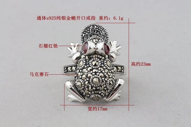 S925 sterling silver jewelry lucky gold chan open ring women's new ring