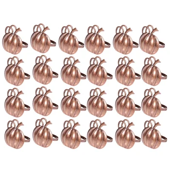 

24 Pcs Pumpkin Napkin Ring Halloween Metal Pumpkin Napkin Ring Holder for Halloween Harvest Day Party Supplies